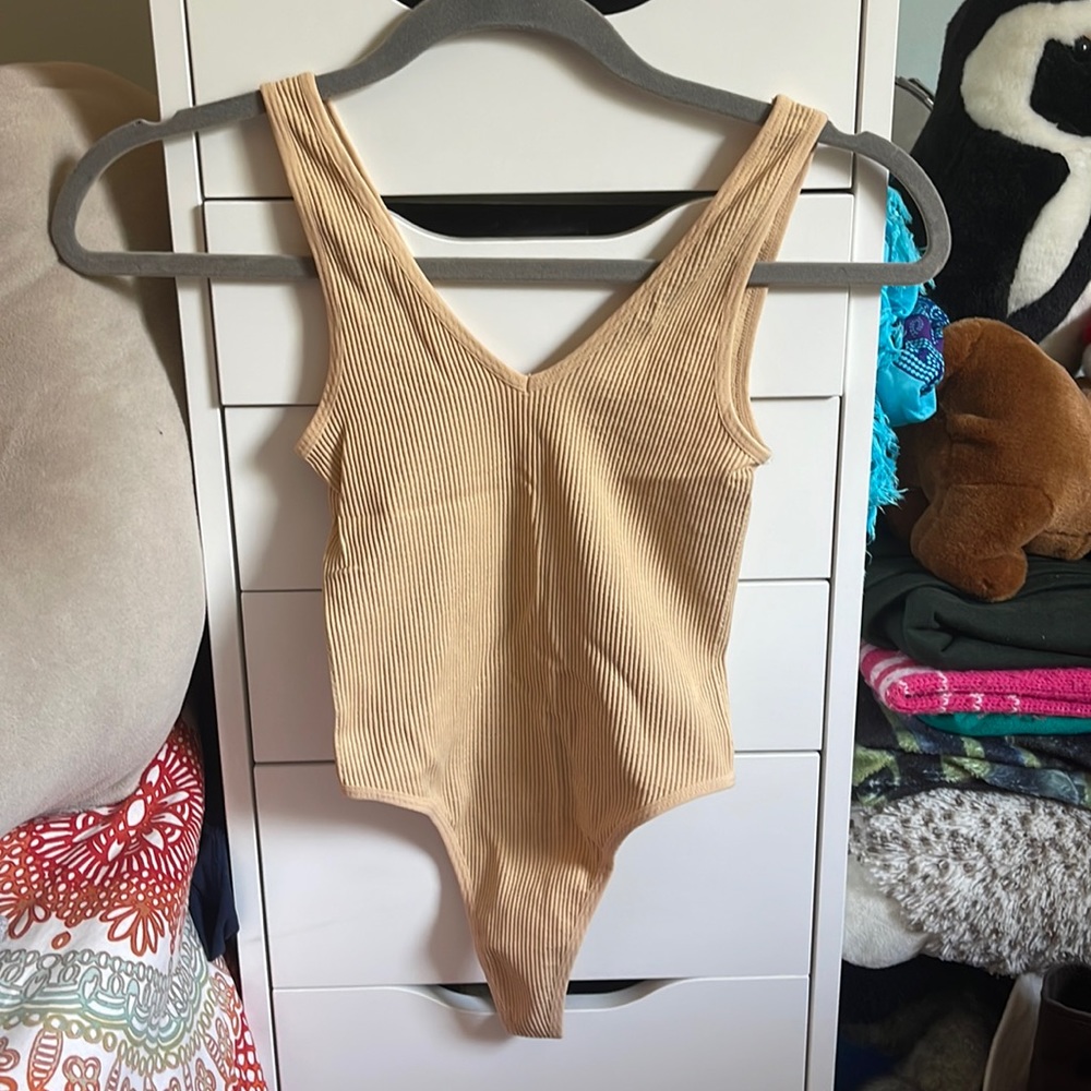 V-Neck Ribbed Bodysuit